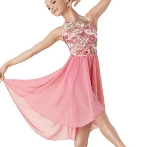 Grow, Weissman Pink Floral High Low Costume Dress